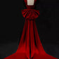 Red simple and elegant mermaid slim strapless long sleeveless ball gown evening dress nv1807