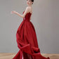 Red Mermaid Off-the-shoulder Sequined A-line Long Slit Ball Gown Evening Gown Party Dress nv2515