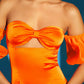 Cute Sheath Strapless Short Orange Homecoming Dresses nv1685