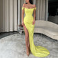 Sparking Off-Shoulder Mermaid Split Side Long Prom Dress,Evening Dress nv1671