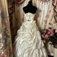 Ivory Elegant Exquisite Applique Long Satin Ball Gown Evening Gown Wedding Dress nv3764