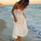 White sweetheart pleated off-shoulder long ball gown beach holiday dress party dress nv2282