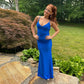 Blue Elegant Backless Mermaid Ball Gown Evening Dress nv2225