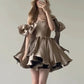 Brown Fashion Chic Short Mini Prom Dress Homecoming Dress Birthday Party Dress nv2550