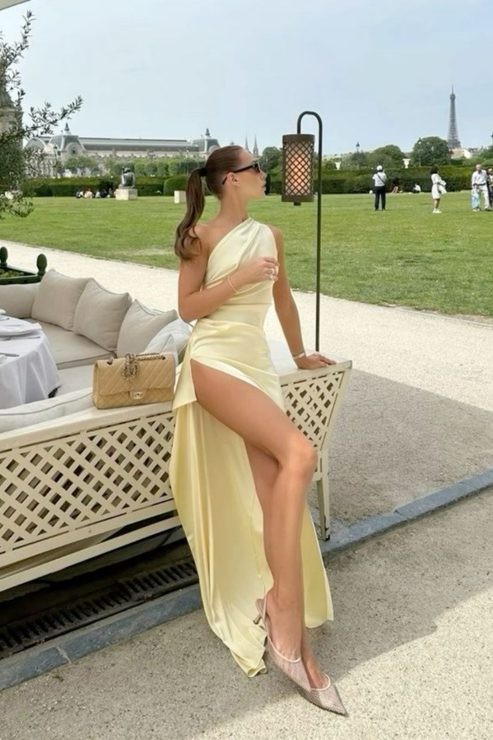 Yellow Fashion Off-shoulder Long Satin Slim Fit Ball Gown Evening Gown Party Dress nv3162