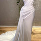 White simple and elegant tight spaghetti strap long ball gown evening dress nv2011