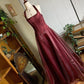 Burgundy Vintage Elegant Beaded Long Prom Dress Evening Gown Party Dress nv2608