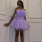 Robe de soirée en tulle violet à la mode, jolie robe courte en tulle, élégante, robe de bal, robe de soirée, robe de soirée nv3294