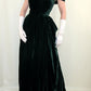 Green vintage elegant jewel long velvet ball gown evening dress nv3380