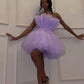 Robe de soirée en tulle violet à la mode, jolie robe courte en tulle, élégante, robe de bal, robe de soirée, robe de soirée nv3294