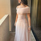 Pink Tulle Beaded Long Elegant Ball Gown Evening Dress nv2954