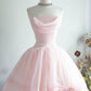 Pink Tulle Bandeau Fashion Long Homecoming Dress Party Dress nv3043