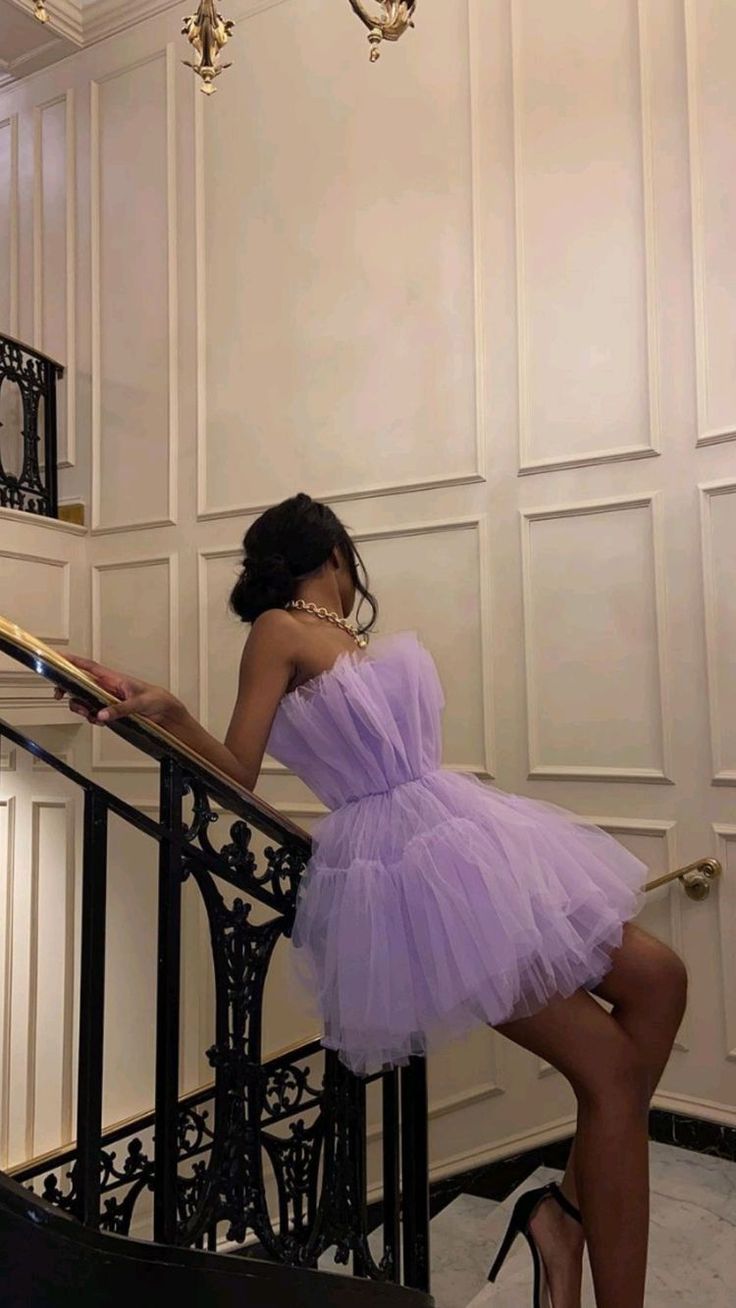 Robe de soirée en tulle violet à la mode, jolie robe courte en tulle, élégante, robe de bal, robe de soirée, robe de soirée nv3294