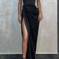 Green/Black new style fashion spaghetti straps long slit sexy satin prom dress evening dress formal dress nv85