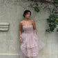 Pink Spaghetti Strap Fashion Short Tulle Prom Dress Evening Dress Homecoming Dress Party Dress nv3012