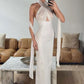 White simple fashion elegant long satin ball gown evening dress birthday party dress nv3052