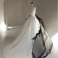 White simple elegant long satin ball gown evening dress wedding dress nv3377