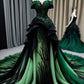 Robe de soirée longue élégante en dentelle verte magnifique et exquise nv3345