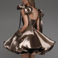 Brown Fashion Chic Short Mini Prom Dress Homecoming Dress Birthday Party Dress nv2550