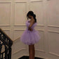 Robe de soirée en tulle violet à la mode, jolie robe courte en tulle, élégante, robe de bal, robe de soirée, robe de soirée nv3294