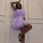 Robe de soirée en tulle violet à la mode, jolie robe courte en tulle, élégante, robe de bal, robe de soirée, robe de soirée nv3294