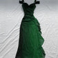 Robe de soirée longue élégante en tulle noir/rouge/vert brillant dégradé nv3315