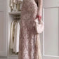 Off-white Elegant Lace Bodycon Dress Long Birthday Party Dress Evening Dress Maxi Dress nv2728