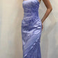 Purple Slit A-Line Spaghetti Strap Long Ball Gown Evening Dress nv2802