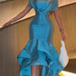 Blue Off Shoulder Mermaid Ruffle Long Evening Gown Prom Dress Party Dress nv2035