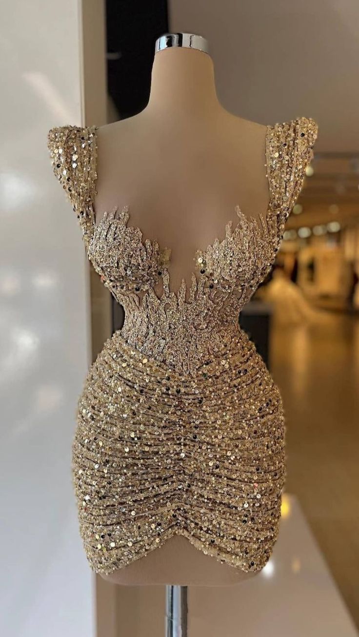 Gold Shiny Sequins Luxury Short Christmas Holiday Party Dress New Arrival Homecoming Dress nv3072