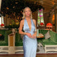 Light blue simple elegant charming sling V-neck low-cut sexy satin long fashion prom evening party dress prom dress to impress nv2588