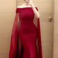 Red simple elegant charming one shoulder off shoulder fashionable long dress ball gown evening dress party dress nv2506