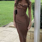 Brown Ball Gown Sexy Prom Dress Birthday Outfit Evening Dress nv1761