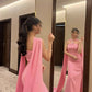 Pink Simple Elegant Suspender Long Ribbon Long Ball Gown Evening Dress Party Dress nv2440