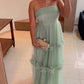 Mint Green Elegant Long Off Shoulder Ball Gown Evening Dress nv2924