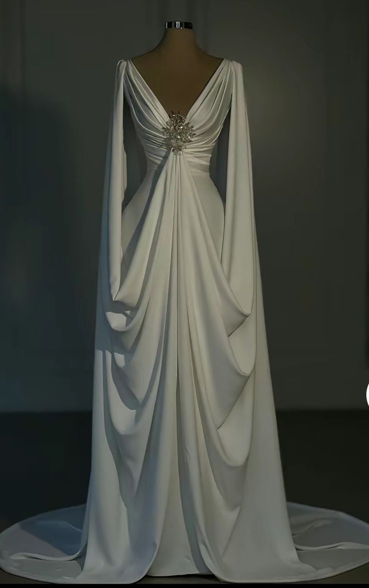 White Fashion Elegant Long A-Line Satin Floor-Length prom dress Evening Dress Wedding Dress nv3737