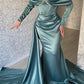 Unique Off Shoulder Long Sleeve Glitter Mermaid Prom Dress Long Sleeve Beaded Ball Party Dress nv1975