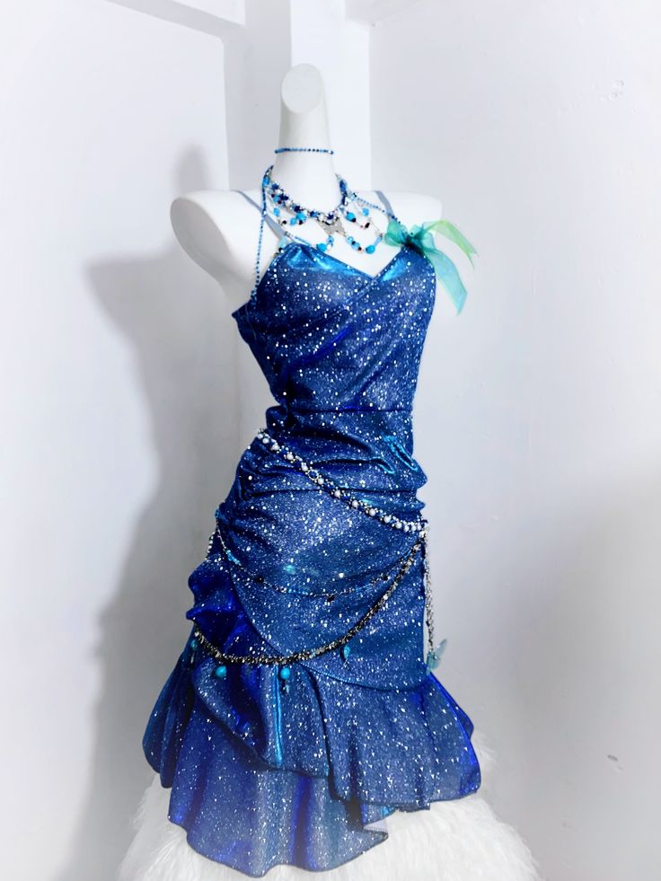 Blue Sparkling Sequin Spaghetti Strap Short Homecoming Dress Party Gown nv3023