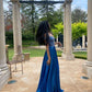 Blue Shiny Elegant Exquisite Beaded A-Line Long Sequined Prom Dress Evening Dress Party Dress Graduation Dress nv3487