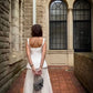 White simple elegant long tulle evening dress party dress wedding guest dress nv2899