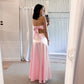 Pink Simple Tube Top Elegant Maxi Dress Long Ball Gown Evening Dress nv2715