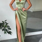 Green/Black new style fashion spaghetti straps long slit sexy satin prom dress evening dress formal dress nv85