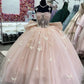 pink butterfly tulle beaded quince RA dress evening ball gown nv2685