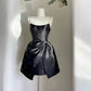 Black Sweet Elegant Rhinestone Spaghetti Strap Short Mini Homecoming Dress Birthday Party Dress nv2769