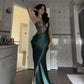 Robe bustier longue transparente sexy à la mode verte robe de soirée robe d'invité de mariage robe de bal robe de soirée nv2616