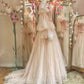 Pink gorgeous elegant exquisite lace long tulle sweet ball gown evening dress nv3387