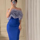 Blue Charming Elegant Off Shoulder Long Prom Dress Evening Dress Party Dress Homecoming Dress nv2387