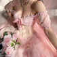 Pink Lace Tulle Short Mini Homecoming Dress Birthday Party Dress Princess Dress nv2877