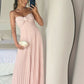 Light pink strapless chiffon flowing long ball gown evening dress party dress nv2118