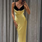 Yellow Fashion Elegant Long Satin Ball Gown Evening Dress Party Dress nv3521